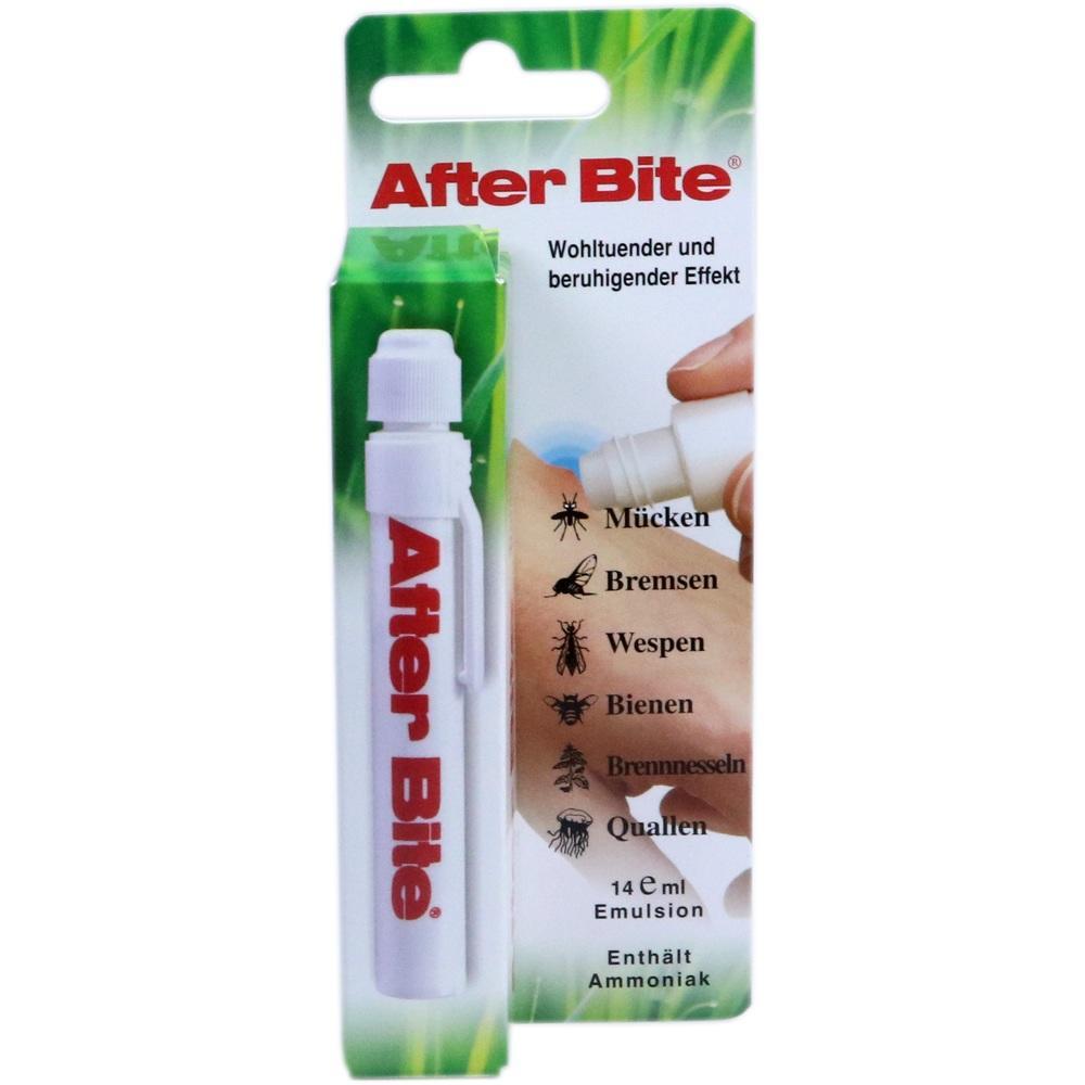 Das Bild zeigt eine "After Bite" Packung zur Linderung von Insektenstichen.